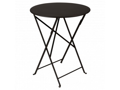 Fekete fém összecsukható asztal Fermob Bistro Ø 60 cm