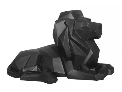 Fekete dekoratív Origami oroszlán szobrocska