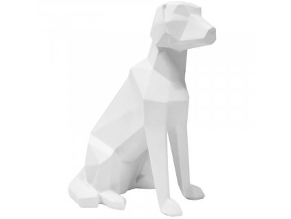 Fehér dekoratív szobor Origami kutya S