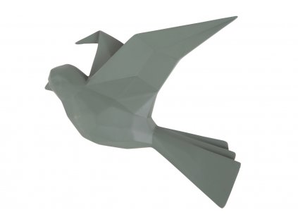 Zöld fali dekoráció Origami Bird M