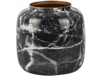 Fekete márvány fém váza Melias XL 20 cm