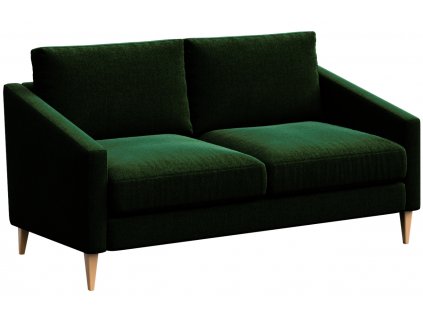 Sötétzöld szövet kétszemélyes kanapé Ame Yens Karoto 170 cm