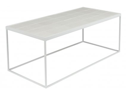 Fehér fém ZUIVER GLAZED dohányzóasztal kerámialappal 93x43 cm