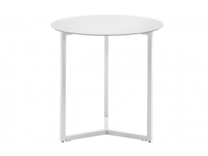 Fehér üveg kerek oldalasztal Kave Home Raeam 50 cm