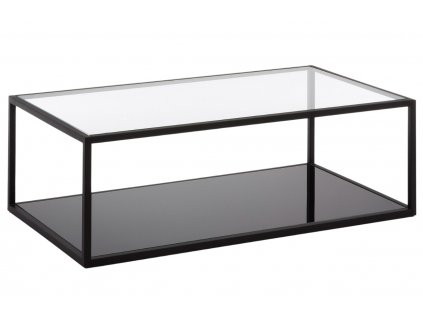 Fekete üveg dohányzóasztal Kave Home Blackhill 110 x 60 cm
