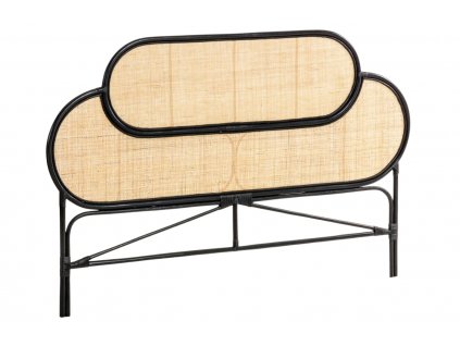 Fekete rattan fejtámla Kave Home Lalita 170 x 120 cm