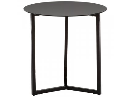 Fekete üveg kerek oldalasztal Kave Home Raeam 50 cm