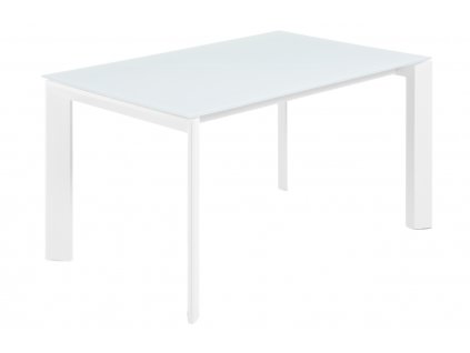 Fehér üveg összecsukható étkezőasztal Kave Home tengely 160/220 x 90 cm