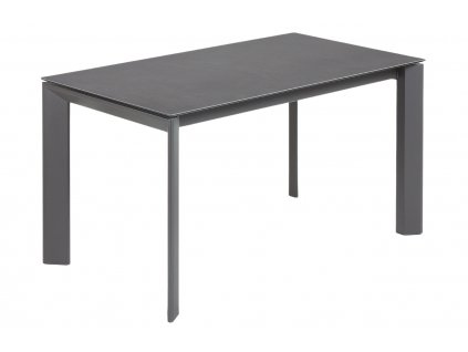 Antracit fekete kerámia összecsukható étkezőasztal Kave Home I. tengely. 140/200 x 90 cm
