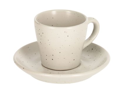 Fehér kerámia csésze és csészealj Kave Home Aratani 90 ml