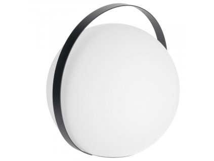 Fehér műanyag LED asztali lámpa Kave Home Fekete fogantyúval ellátott edény