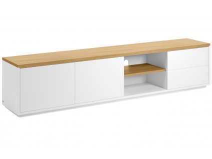Fehérre lakkozott TV asztal Kave Home Abilen 200 x 26 cm