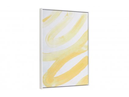 Fehér és sárga absztrakt festmény Kave Home Zálog 70 x 50 cm