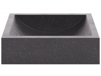 Fekete szögletes terrazzo asztali mosogató Kave Home Kuveni 45 x 40 cm