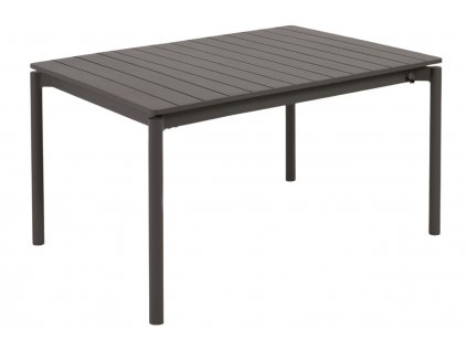 Matt fekete fém összecsukható kerti asztal Kave Home Zaltana 140/200 x 90 cm