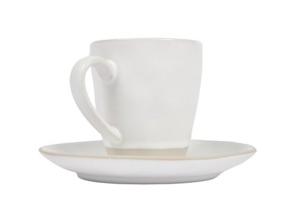 Fehér porcelán csésze csészealjjal Kave Home Hal 200 ml