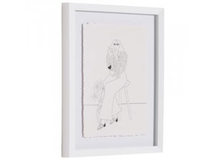 Fekete-fehér festmény Kave Home Mellea 40 x 30 cm