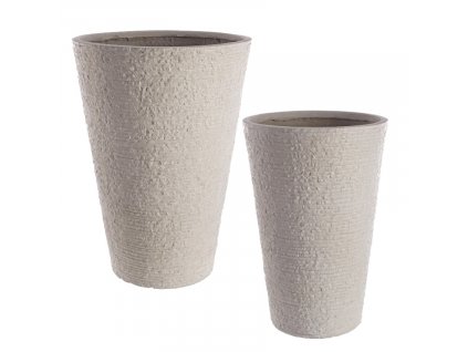 Két bézs beton kerti edény készlet Bizzotto Stonet 60/70 cm