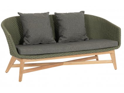 Zöldszürke fonott kétüléses kerti kanapé Bizzotto Coachella 168 cm