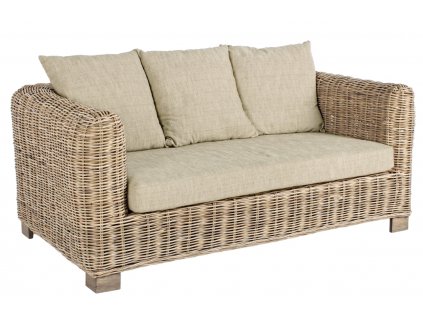 Rattan kétüléses kerti kanapé párnákkal Bizzotto Fortaleza 162 cm