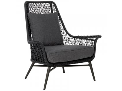 Fekete-szürke kötött kerti szék Bizzotto Cristobal