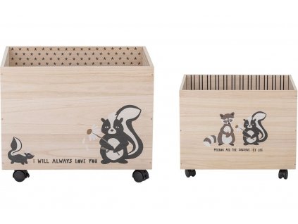 Két fa tárolódoboz készlet játékok számára Bloomingville Nonni 40/50 x 30/35 cm