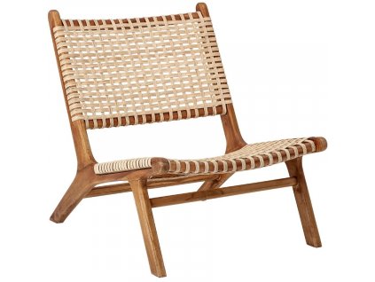 Teak fotel Bloomingville Kailana rattan szövéssel