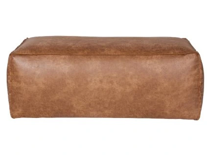Konyakbarna bőr puff Bearny