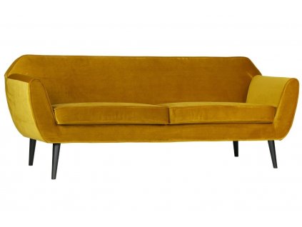 Okker sárga bársony kétüléses kanapé Sanba 187 cm