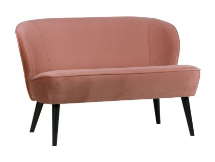 Régi rózsaszín bársony kétszemélyes kanapé Norma 110 cm