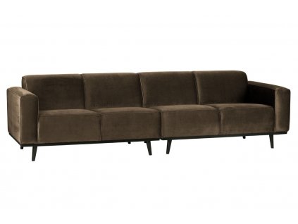 Szürke barna bársony négyszemélyes kanapé Twilight 280 cm