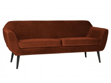 Rozsdavörös bársony kétüléses kanapé Sanba 187 cm