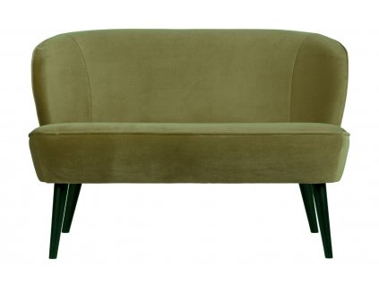Katonazöld bársony kétszemélyes kanapé Norma 110 cm