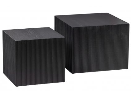 Két darab fekete fenyő asztali készlet Senna 50x50 / 40x40 cm