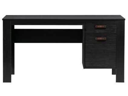 Fekete fenyő íróasztal Koben 141 x 59 cm II.