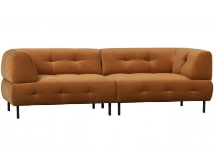 Fahéj barna bársony háromüléses kanapé Doyle 245cm