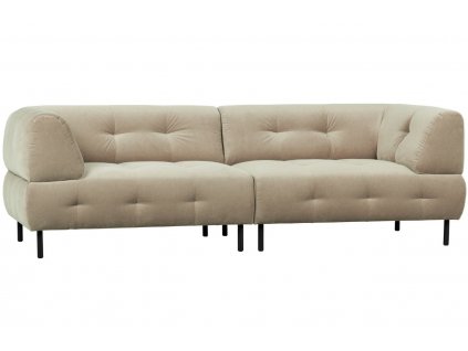 Bézs bársony háromszemélyes kanapé Doyle 245 cm