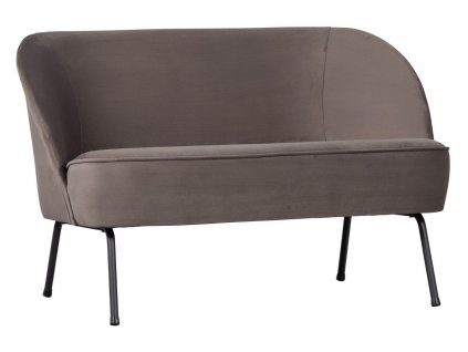 Nugát barna bársony kétüléses kanapé Tergi 110 cm