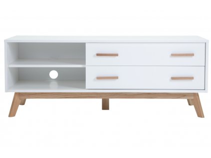 Fehér TV asztal Woodman Kensal tölgyfa talapzattal 130x45 cm1309x848