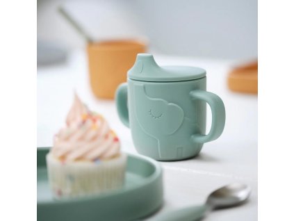 361607 1 modry silikonovy hrnecek s pitkem done by deer peekaboo elphee