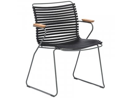 Fekete műanyag kerti szék HOUE Click karfával
