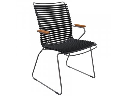 Fekete műanyag kerti szék HOUE Click II. karfákkal