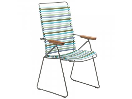 Kék-zöld műanyag támlás kerti szék HOUE Click
