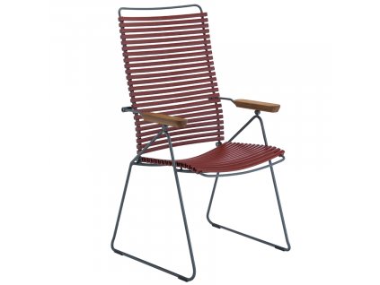 Piros műanyag támlás kerti szék HOUE Click