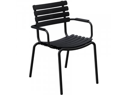 HOUE ReClips fekete műanyag kerti szék karfával