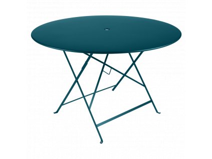 Kék fém összecsukható asztal Fermob Bistro Ø 117 cm