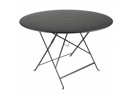 Fekete fém összecsukható asztal Fermob Bistro Ø 117 cm
