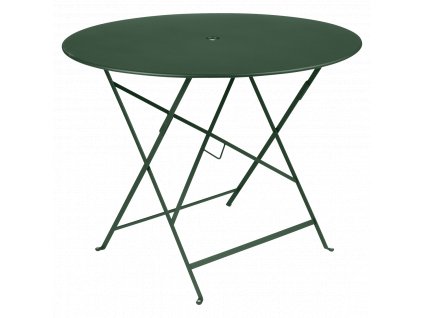 Sötétzöld fém összecsukható asztal Fermob Bistro Ø 96 cm