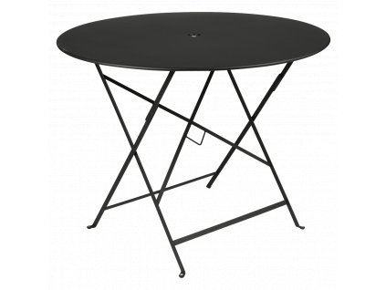 Fekete fém összecsukható asztal Fermob Bistro Ø 96 cm
