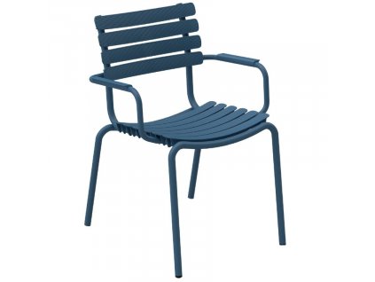 Kék műanyag kerti szék HOUE ReClips karfával